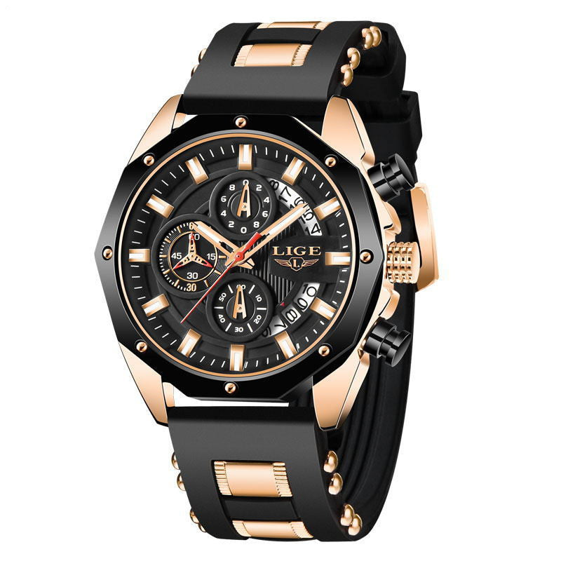 Mens Watch Luxury Silicone Sport Watch