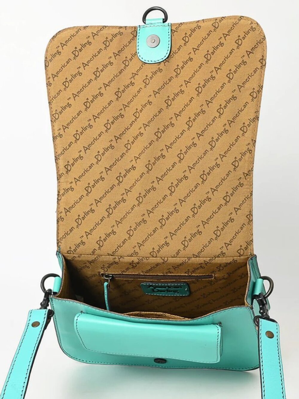 American Darling Turquoise Tooled Crossbody Satchel