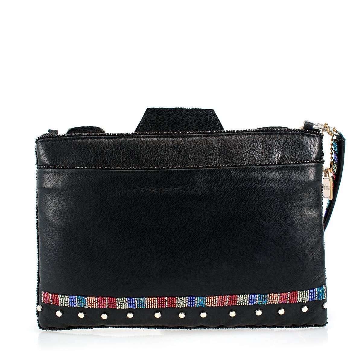 Color Fusion Rainbow Beaded Camera Mini Crossbody Handbag