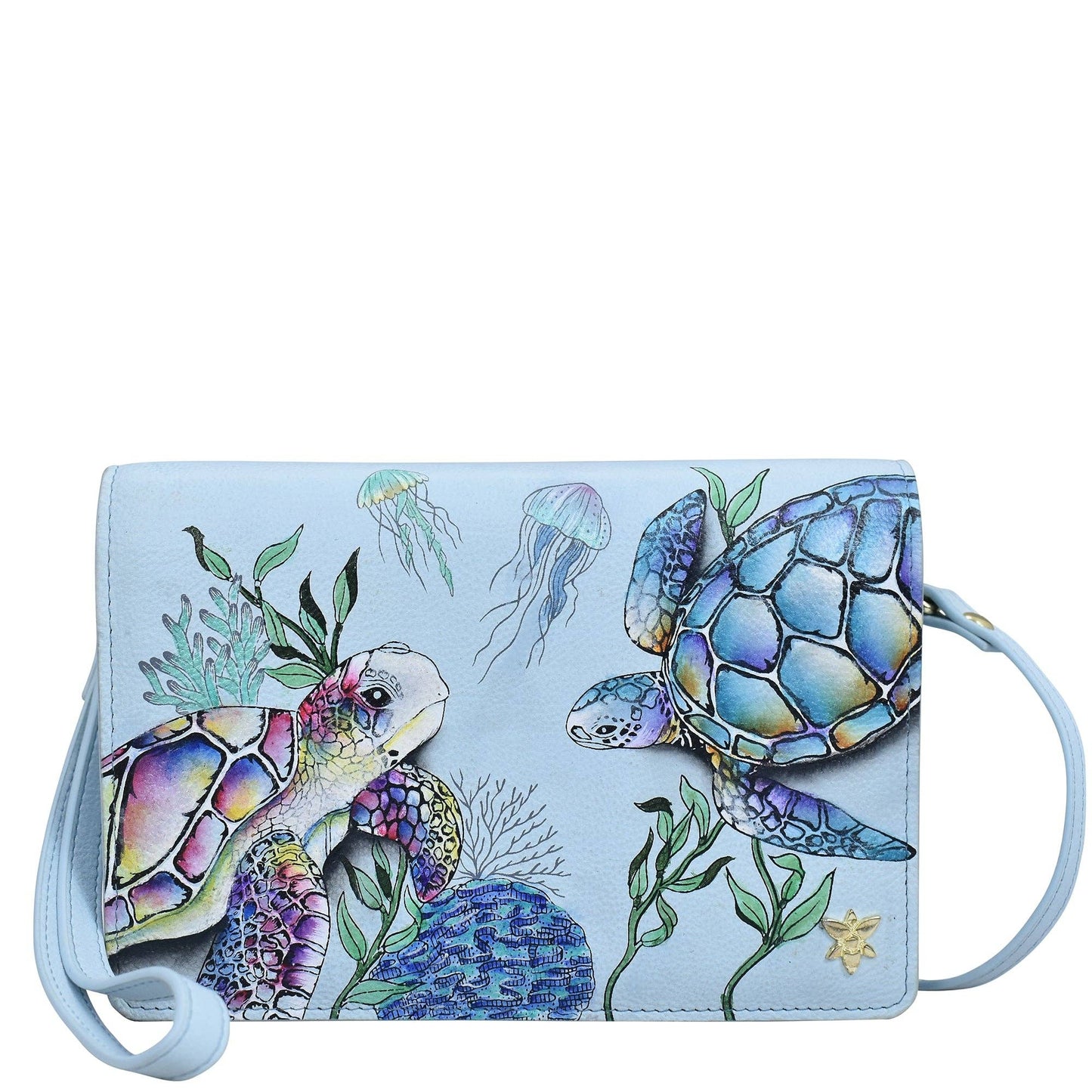 Anuschka 4 in 1 Organizer Crossbody - 711 with sea turtles