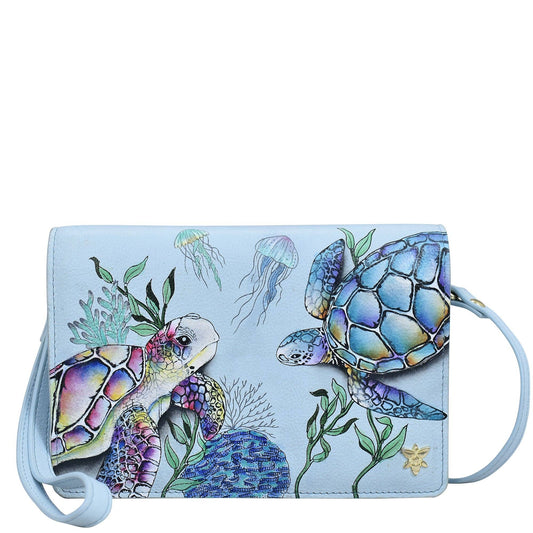 Anuschka 4 in 1 Organizer Crossbody - 711 with sea turtles