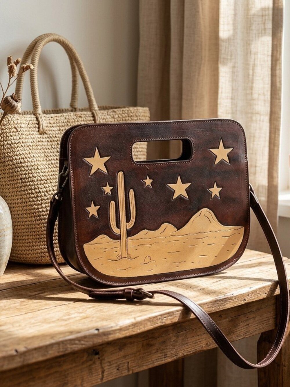 American Darling Night Desert Star Leather Crossbody Bag