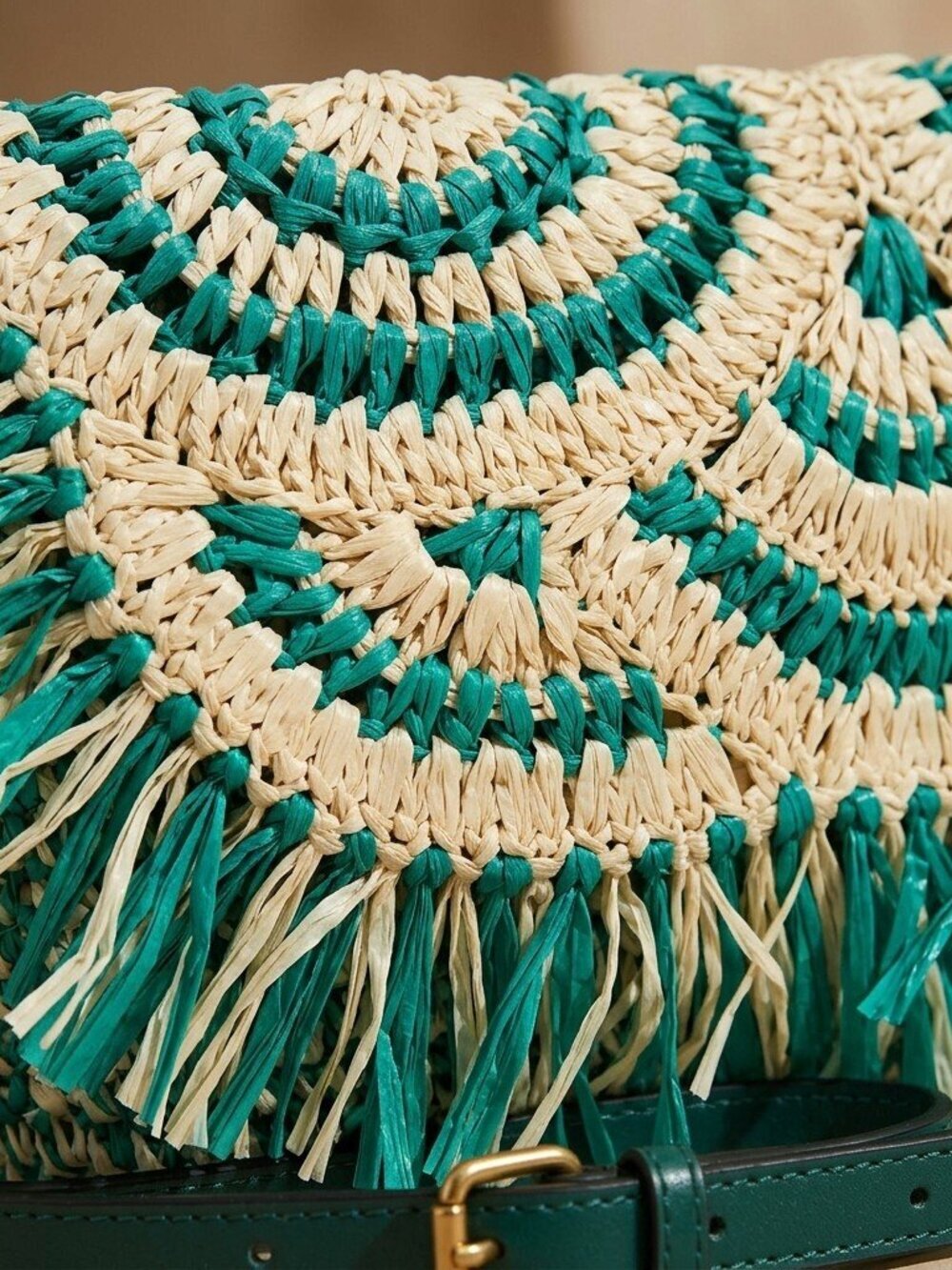 Patricia Nash Specialty Woven Raffia Crossbody Clutch in Aqua