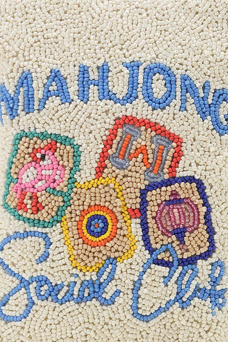 Mahjong Street Fully Hand-Beaded Crossbody Bag