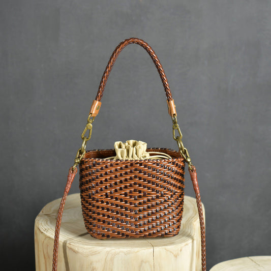 "The Element"  Retro Cowhide Weave Vintage Handbag