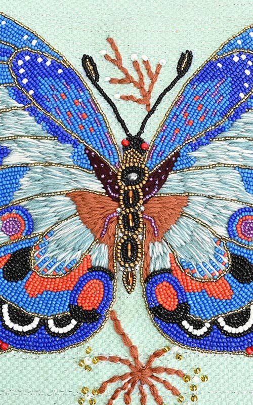 America & Beyond Periwinkle Blue Butterfly Tote