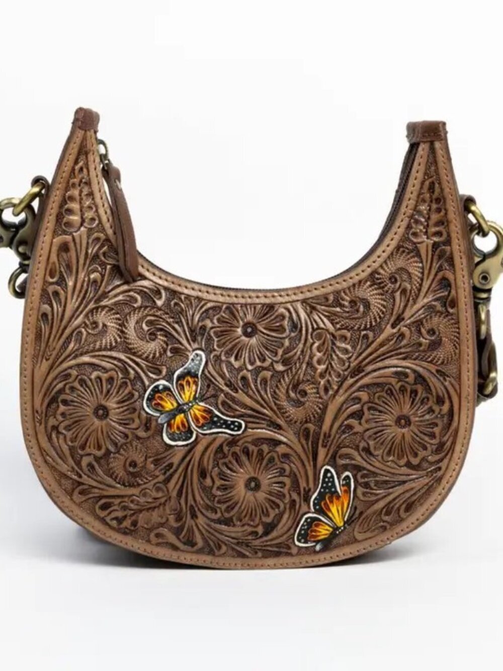 Boho Embossed Butterfly Crossbody