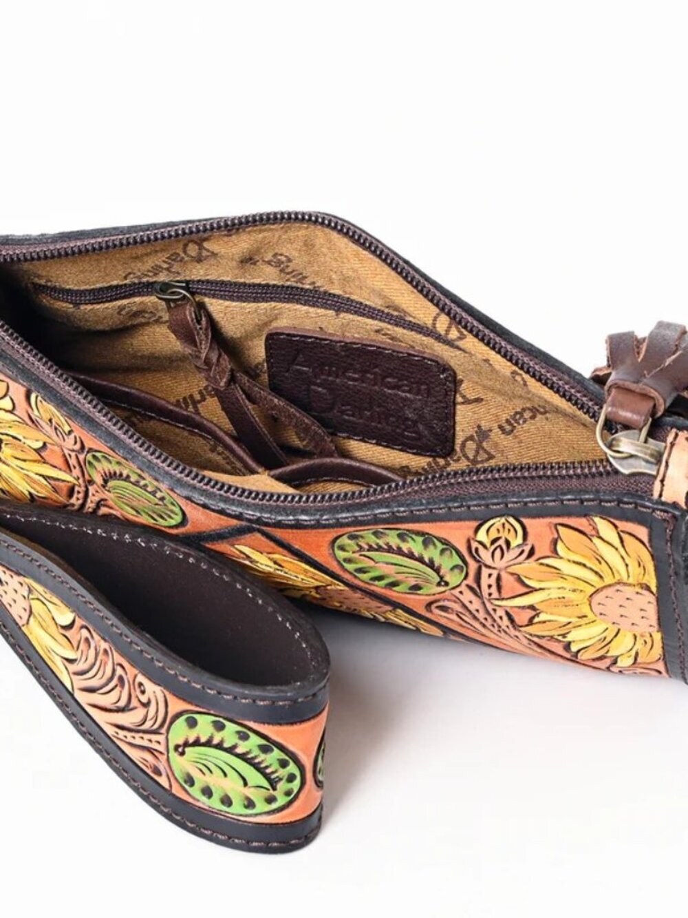 American Darling Boho Bloom Sunflower Embossed Wristlet