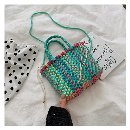 "Hand-woven Hit"  Color weaved handbag