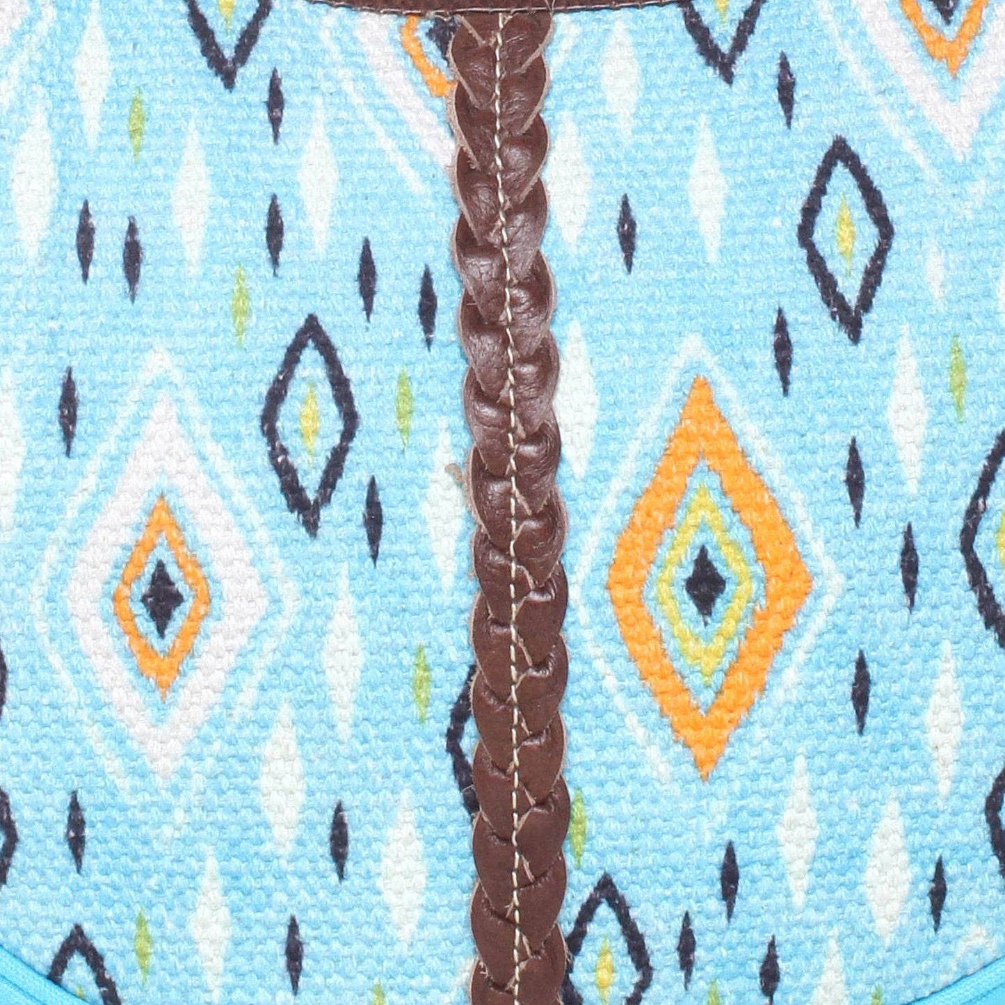 Turquoise blue upcycled hobo