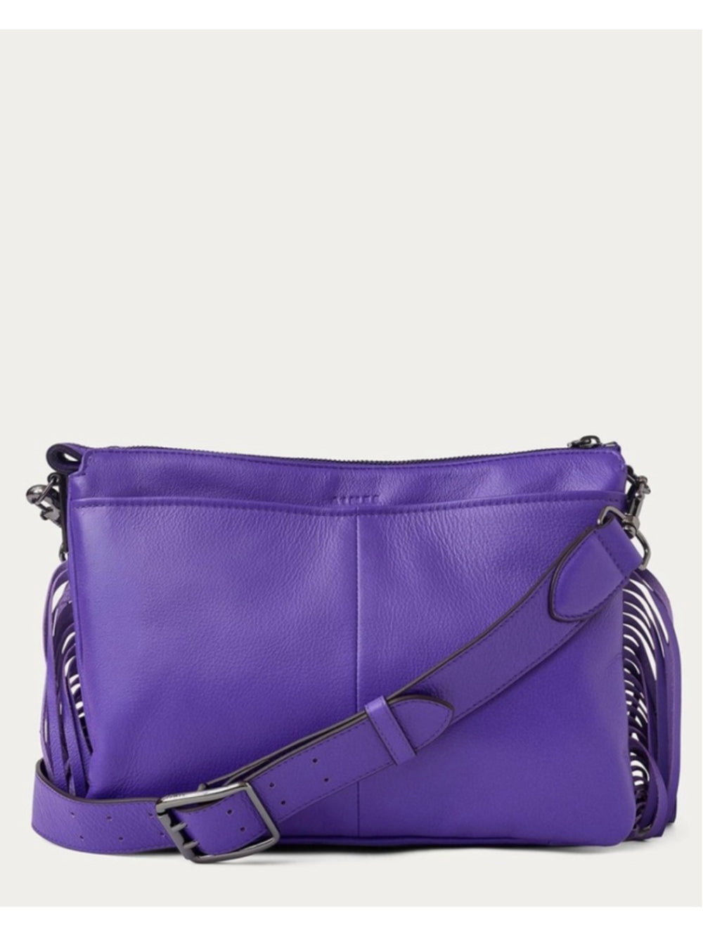 Aimee Kestenberg Royal Purple Chevron Famous Fringe Large Crossbody