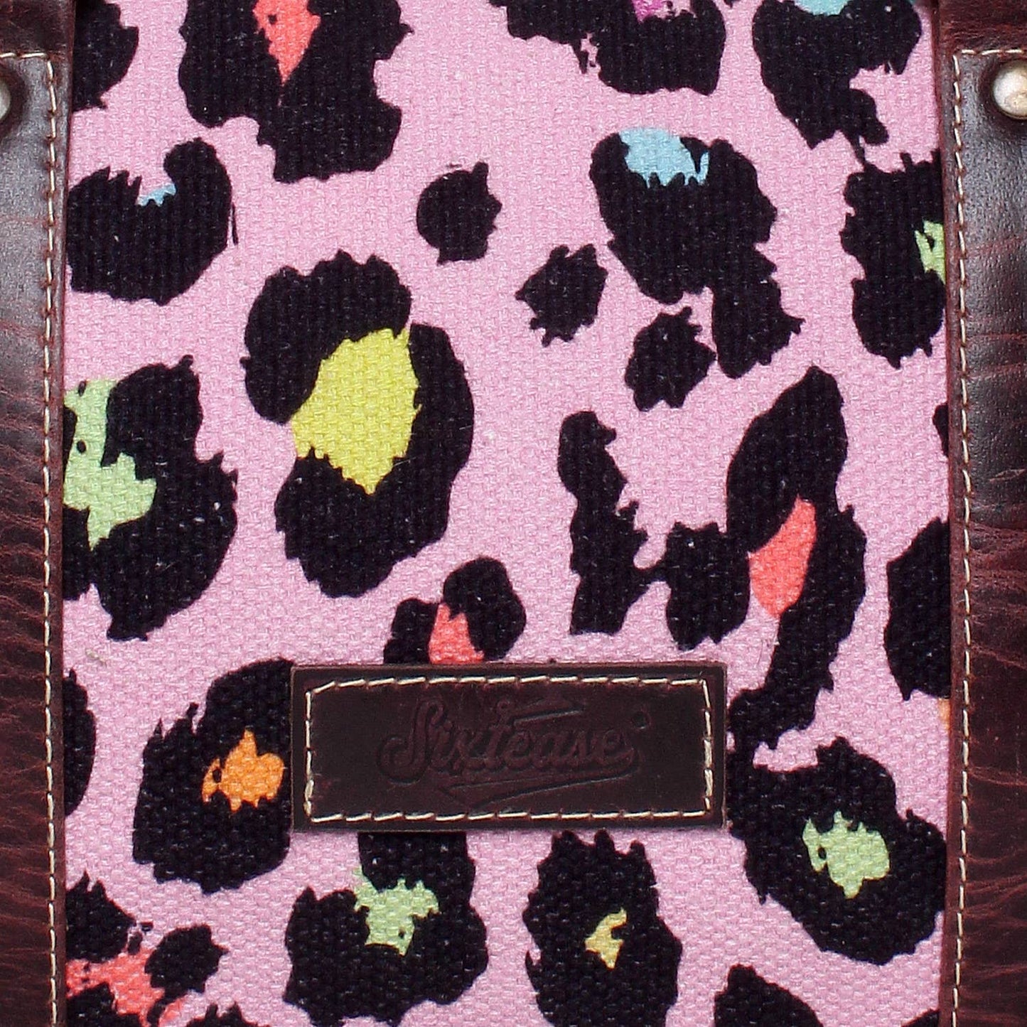 Animal Print Upcycled Top handle bag