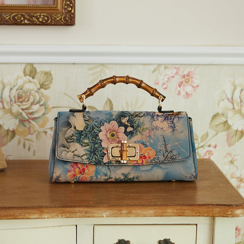 Flower Odessey Retro Leather Antique Handbag