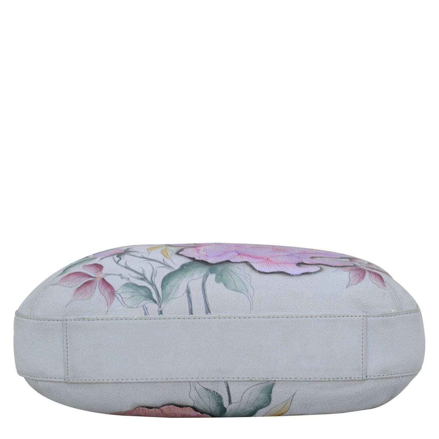 Anuschka Hand-Painted Leather Convertible Slim Hobo With Crossbody Strap - 662 with floral design