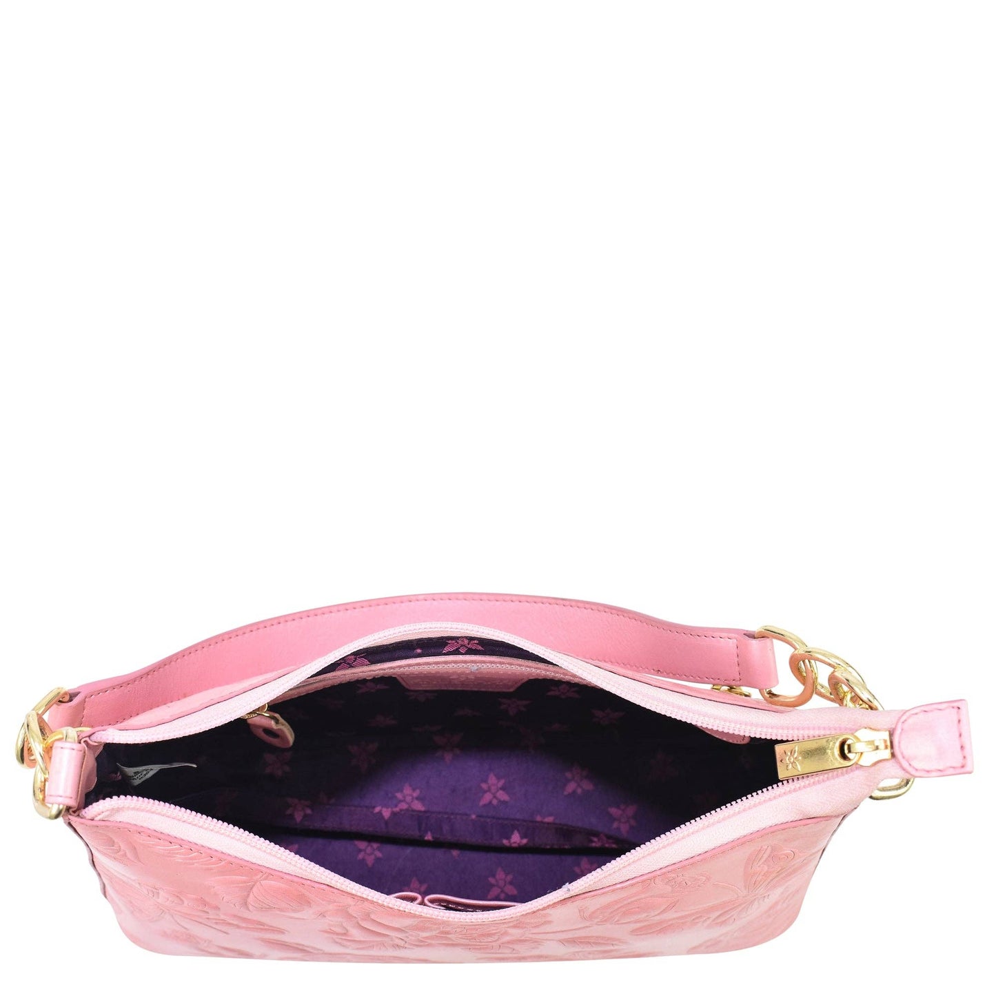 Anuschka Hobo With Chain Strap - 707 Pink