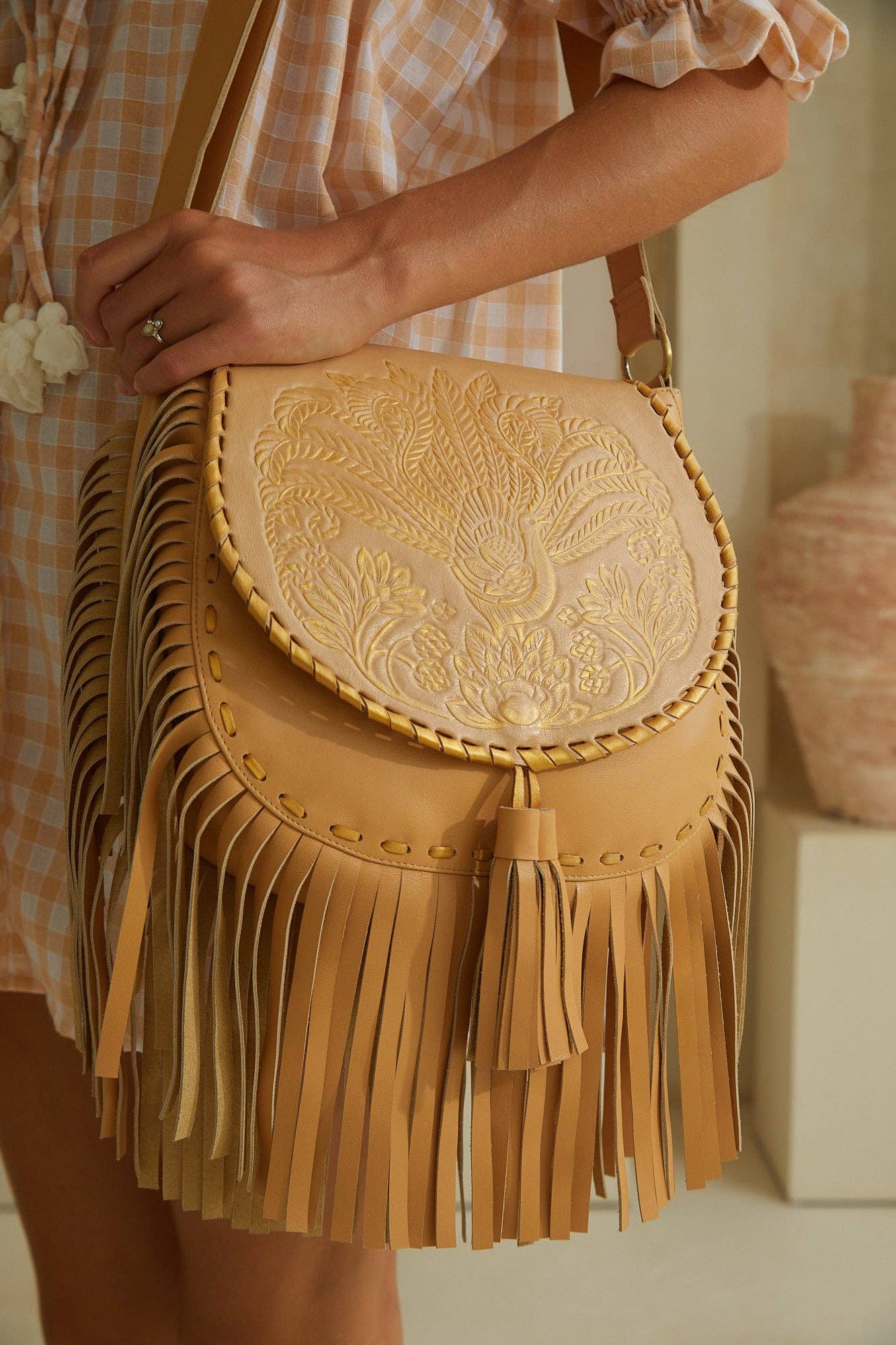 Deus Lyrebird Bag Biscuit/Gold
