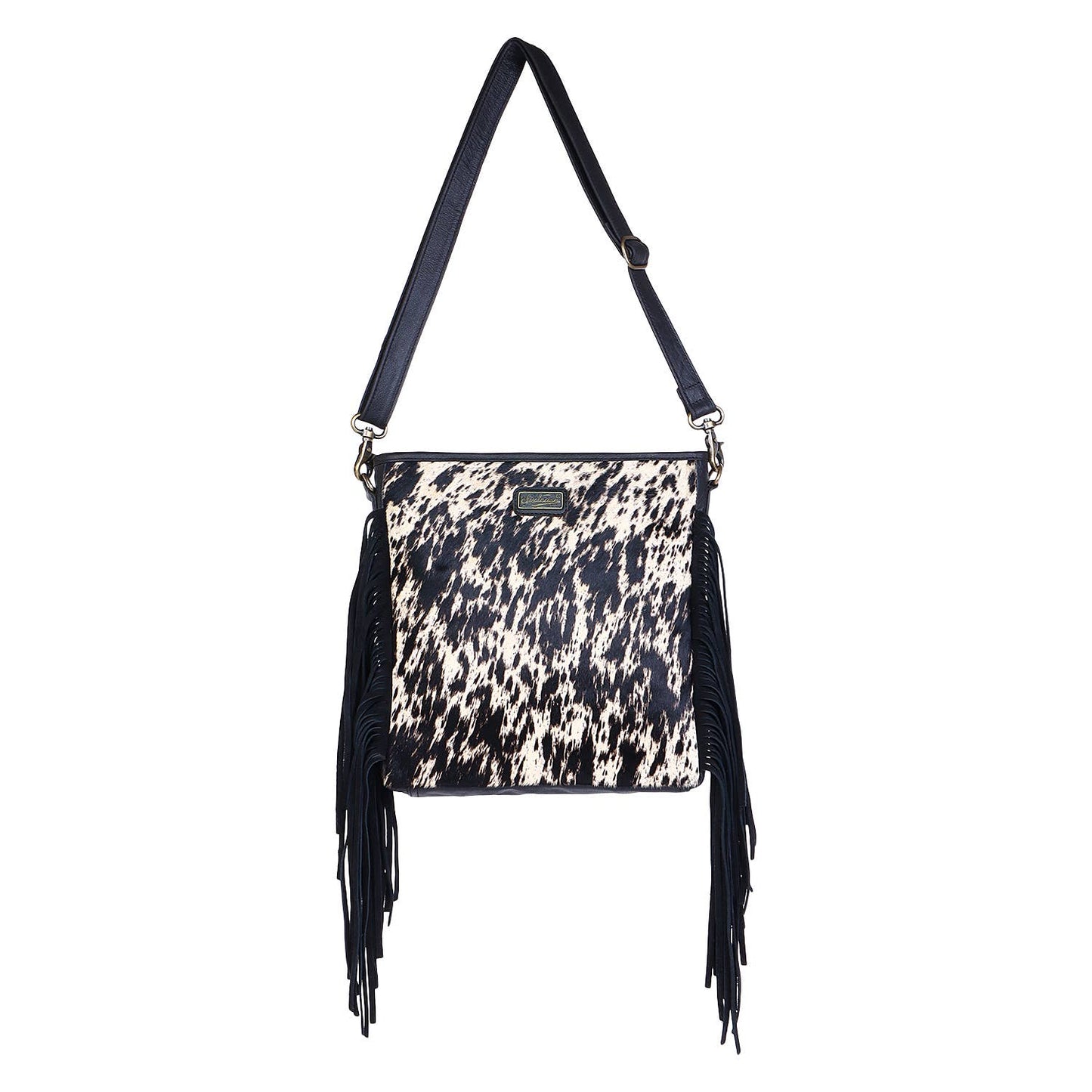 Frontier Fringe Leather & Cowhide Crossbody Bag