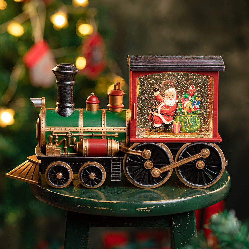 Christmas train engine and train car set