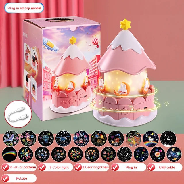 Creative Atmosphere Starry Sky Lights Music Box-various scenes night light