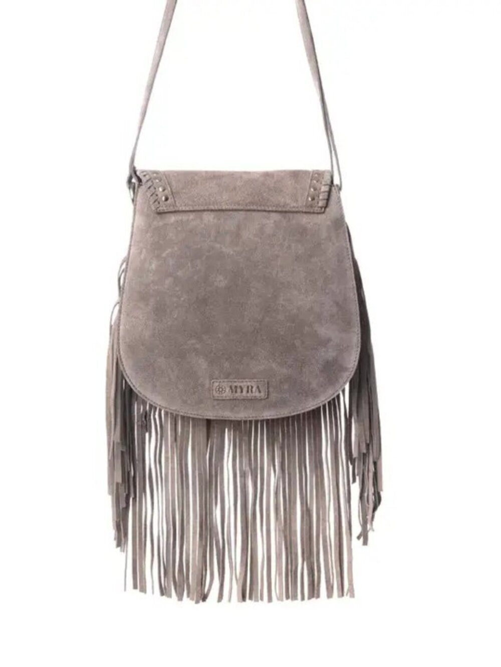 Myra Mojave Meadow Leather Bag in Wild Clay- Boho Lilac Dreams Fringe Crossbody