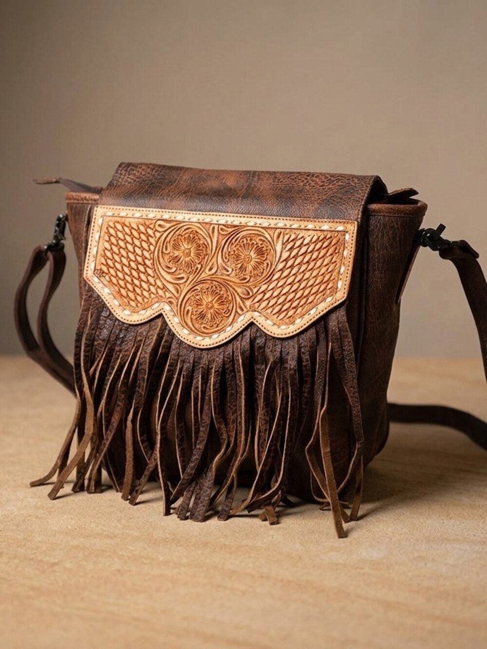American Darling Rustic Fringe Western Crossbody Bag