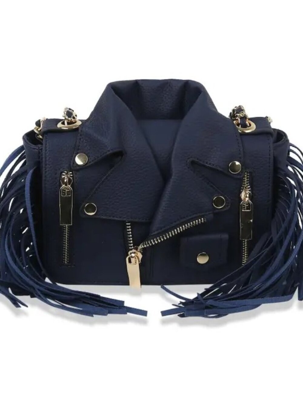 Midnight Moto Navy Fringe Backpack