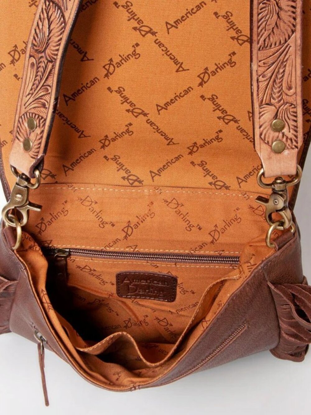 American Darling Sunflower Fringe Leather Crossbody