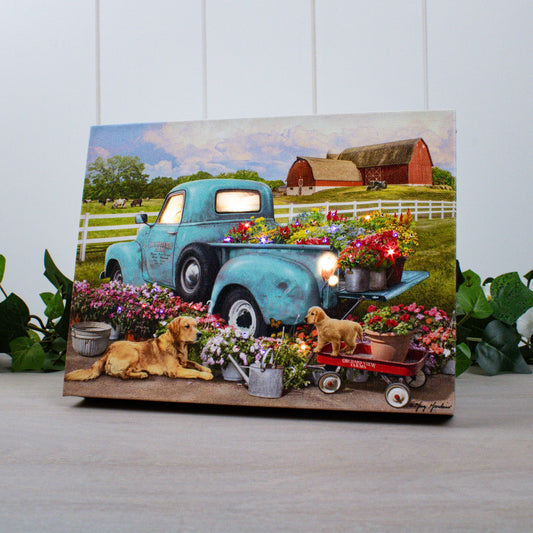 Flower Delivery 8x6 Lighted Tabletop Canvas