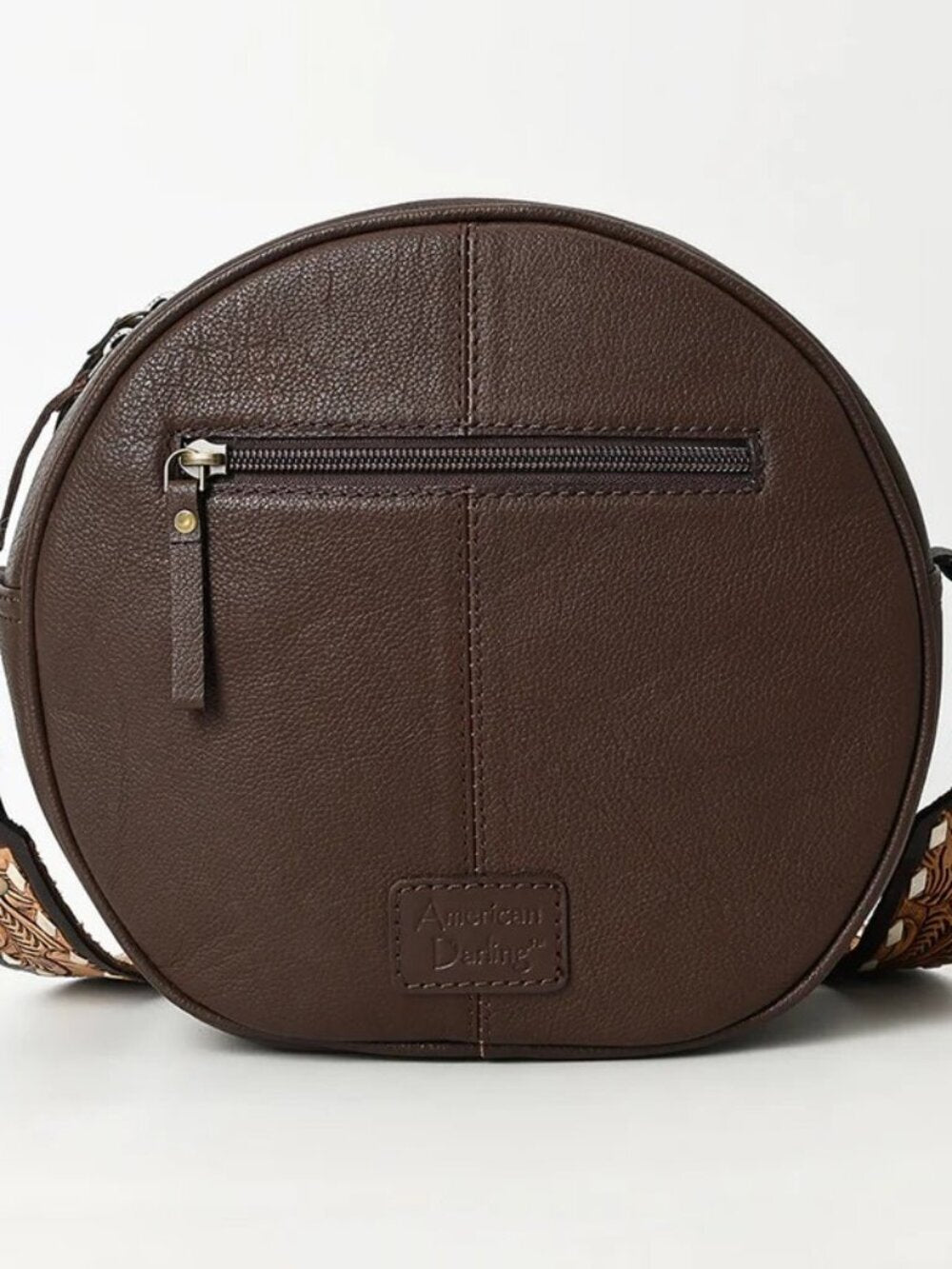 American Darling Boho Tooled Leather Canteen Crossbody Bag