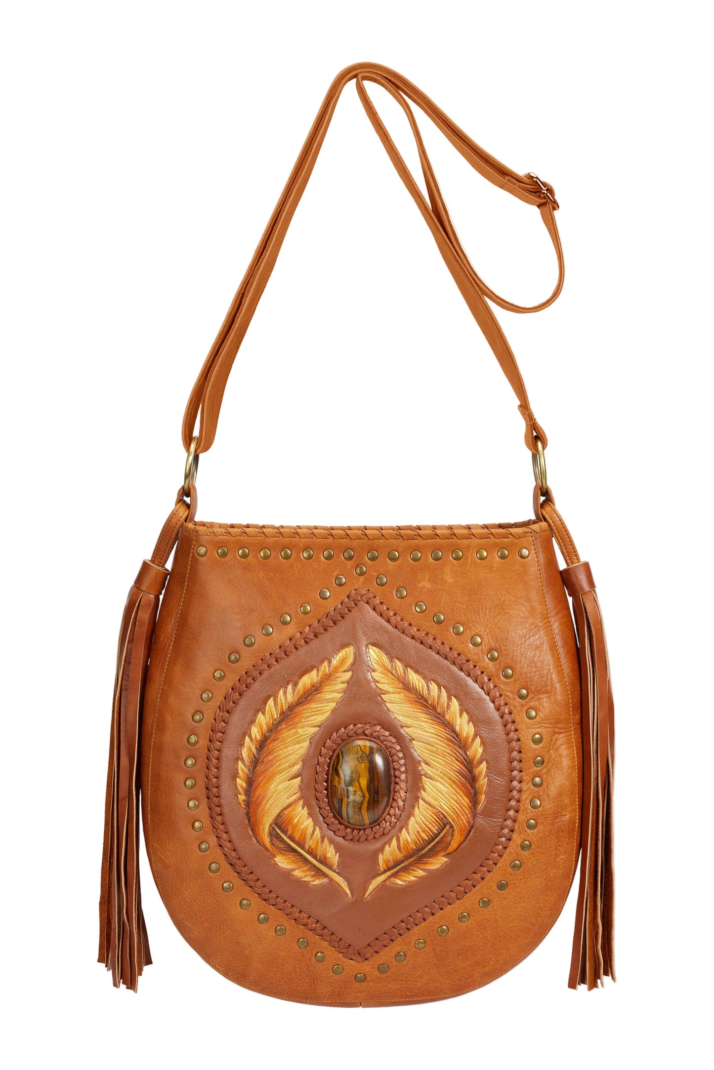 Angel Feather Pouch Bag Camel/Gold
