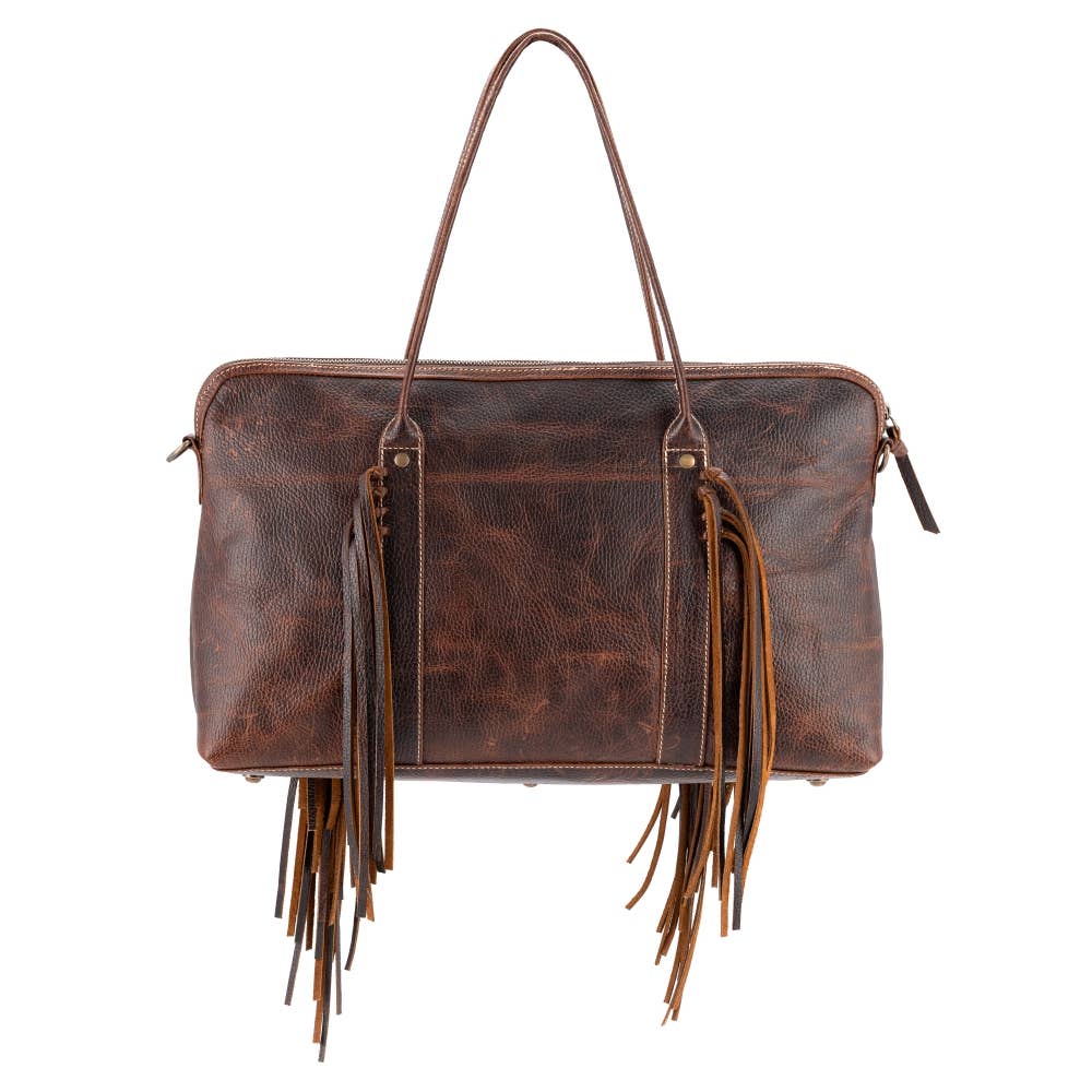 Full Grain Leather & Acid Wash Cowhide Mini Duffle multi white