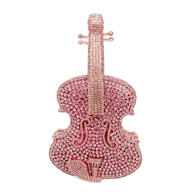 Amazing Luxury Violin Crystal Evening Bag
