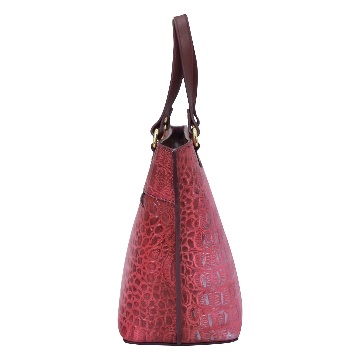 Anuschka Croc Embossed Leather Medium Tote - 693 in pink