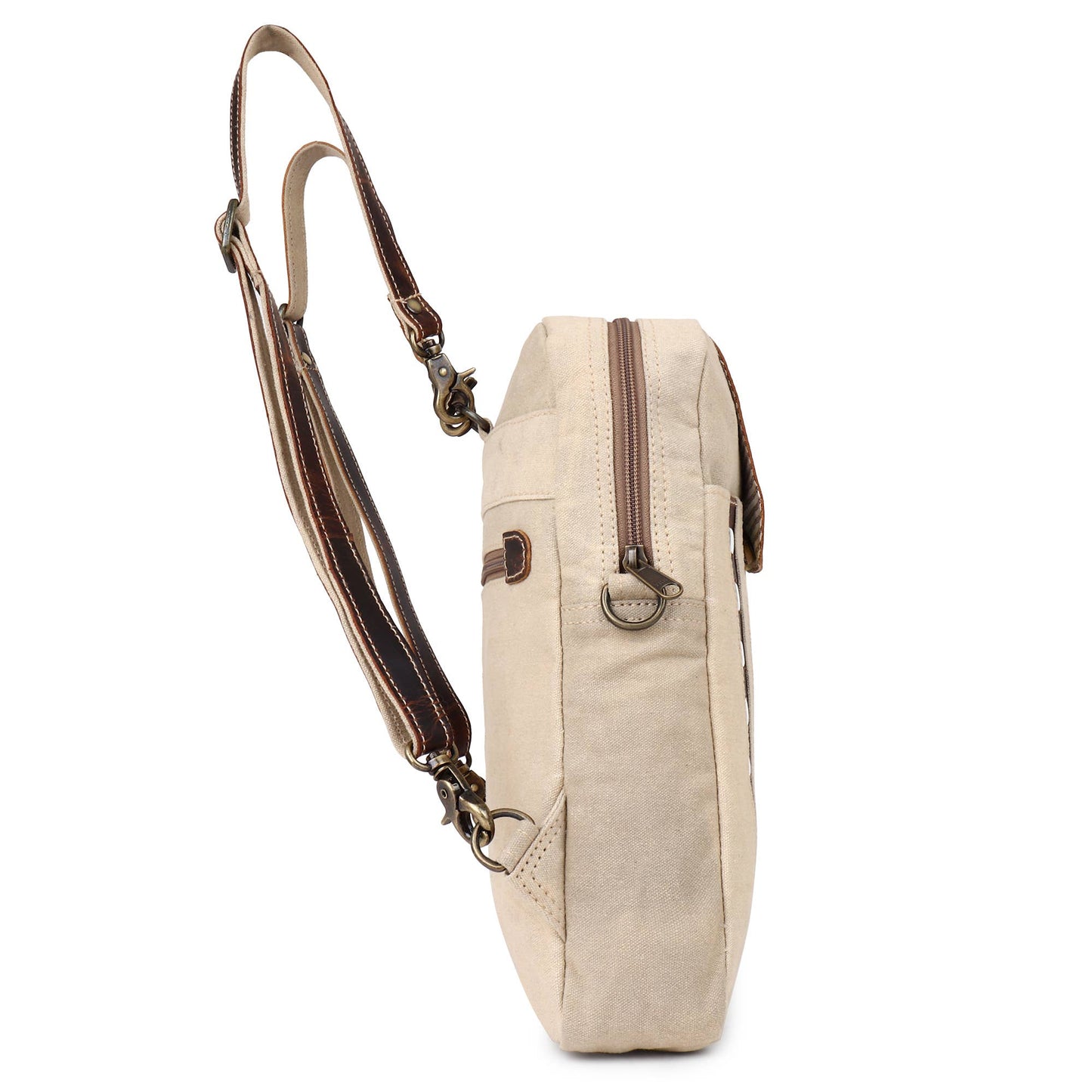 Canvas & Leather Women's Backpack - Turquoise/Sand Dune/Moonstone