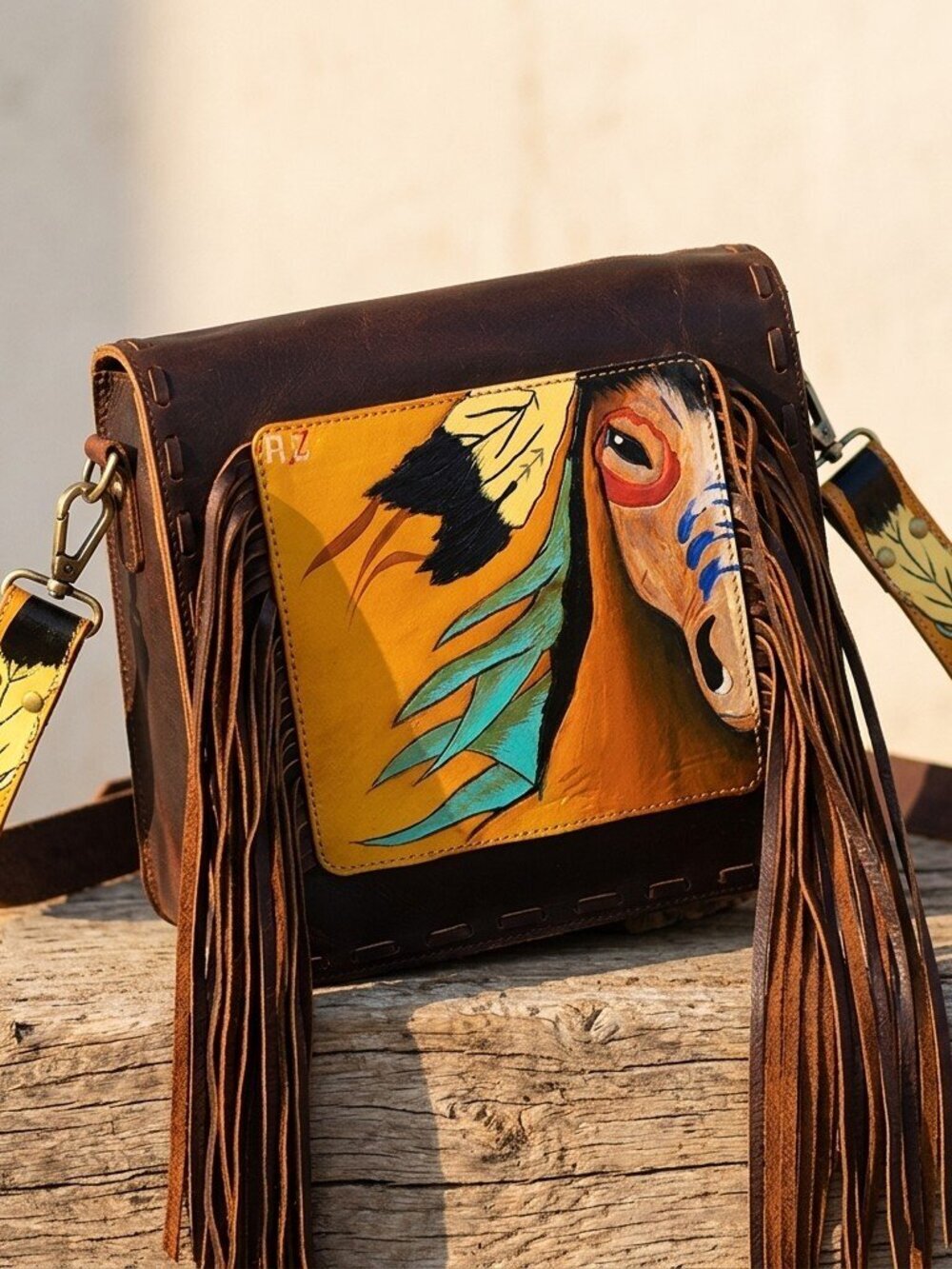 American Darling Wild Horse Western Fringe Crossbody Bag