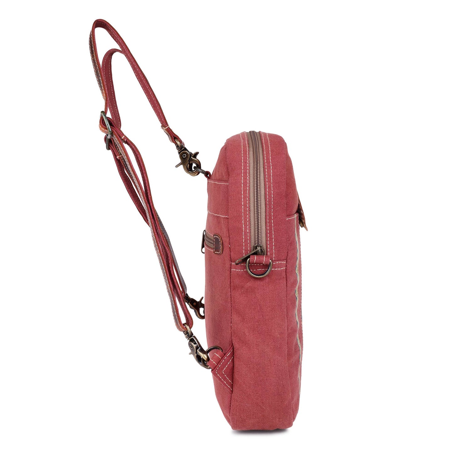 Canvas & Leather Women's Backpack - Redwood/Moonstone