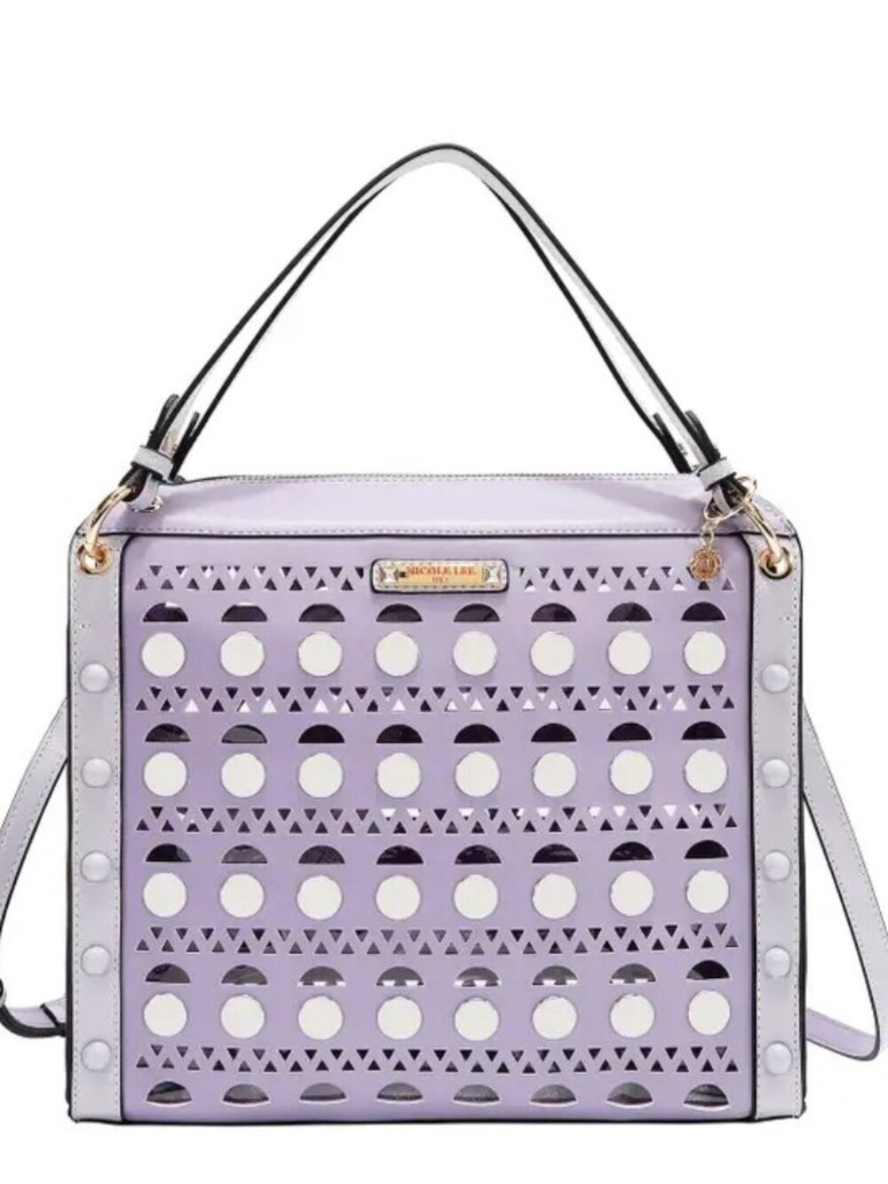 Nicole Lee Green/Sage Silver Pop Stud Satchel Bag