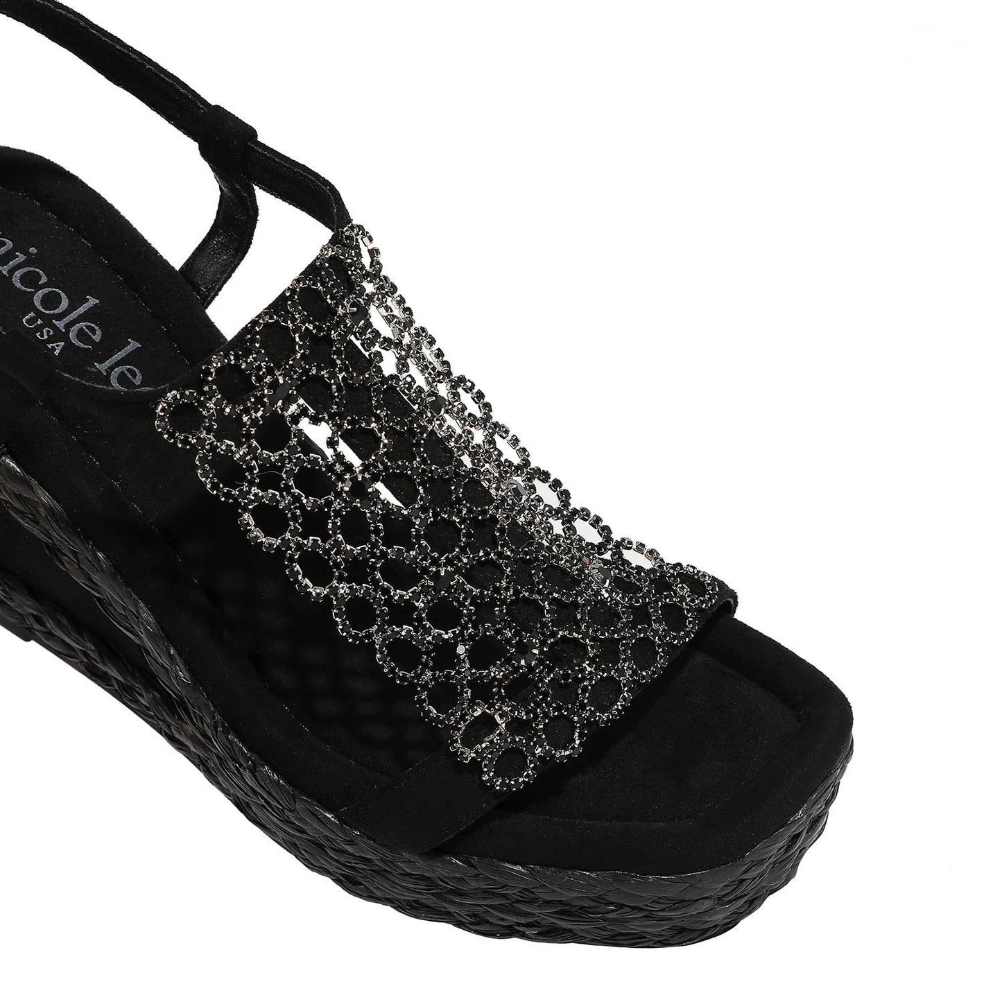 CRYSTAL CHAIN WEDGE SANDAL