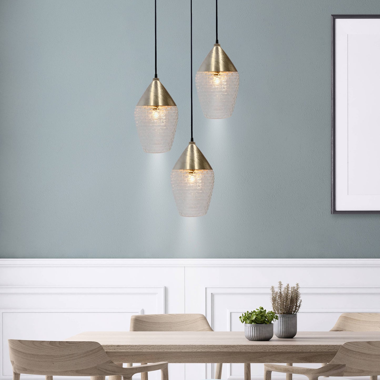 14"H Kaden Golden Subway 1-Light Pendant