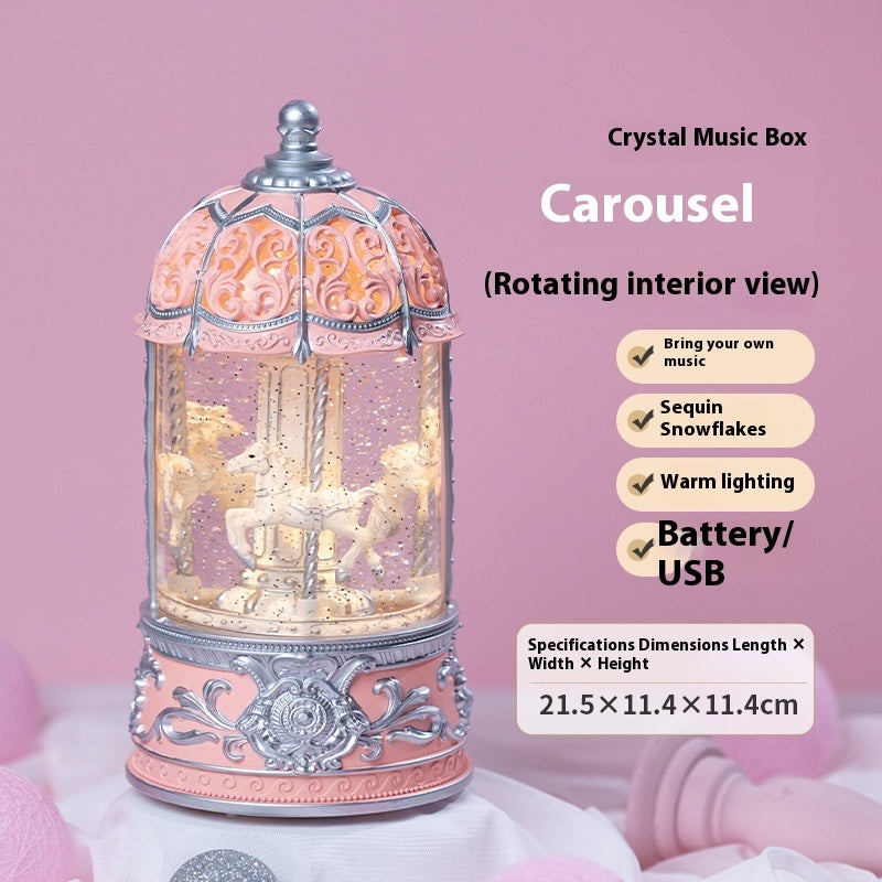 Resin Glass Rotatable Children's Day Music Box Music Box