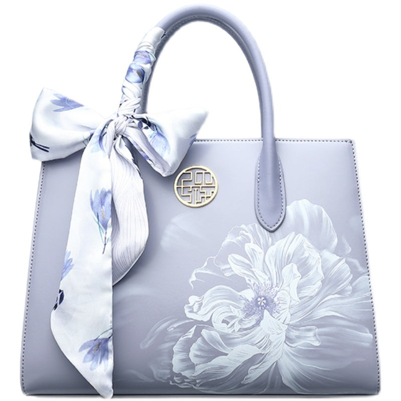 Asian Artwork Satchel Handbag High End Designer