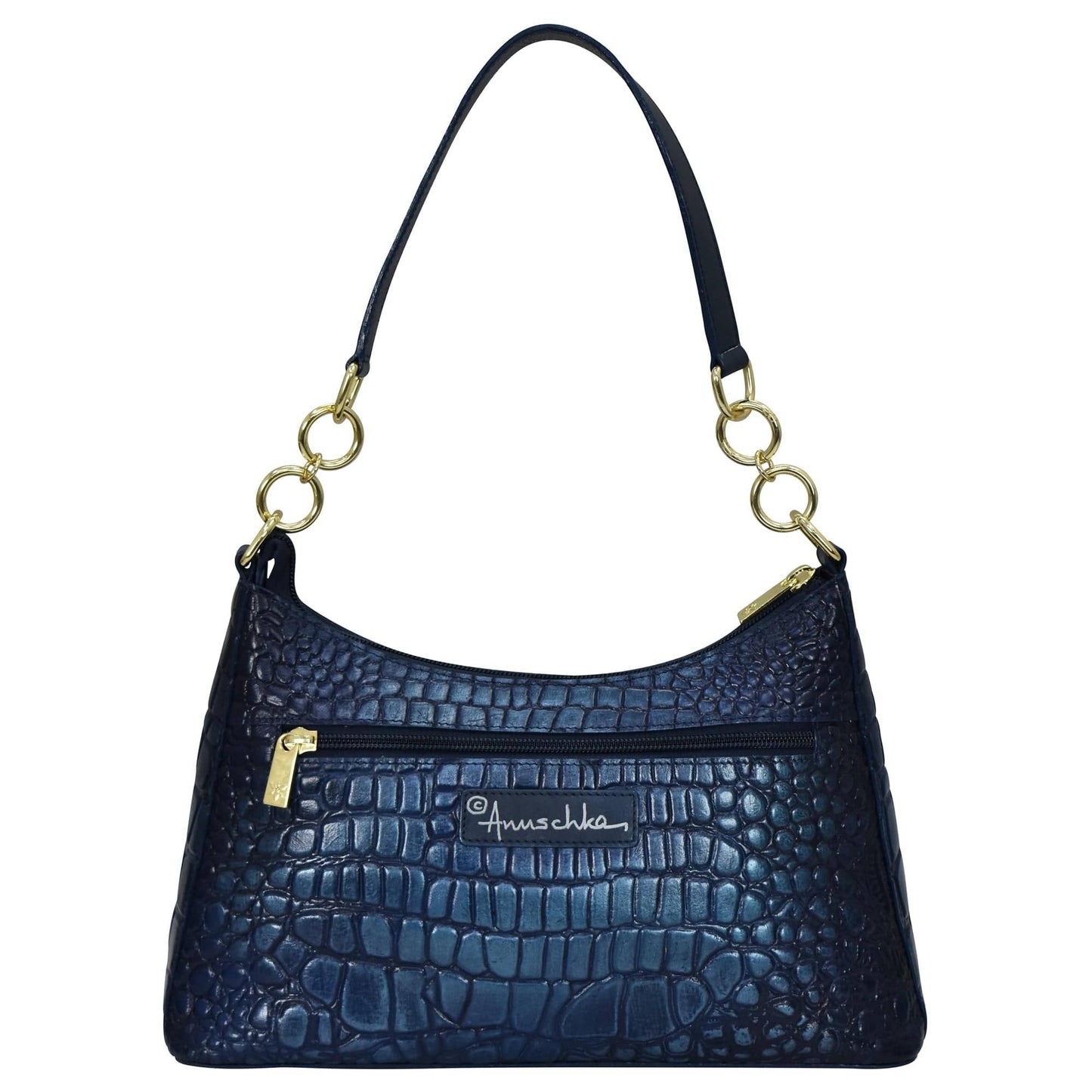 Anuschka Hobo With Chain Strap - 707 -navy