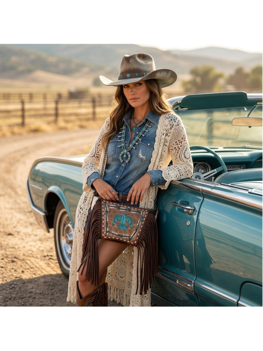 American Darling Boho Thunderbird Fringe Crossbody