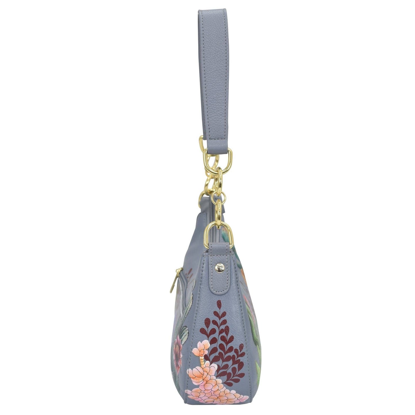 Anuschka Hand-Painted Leather Small Convertible Hobo - 701-cactus flower