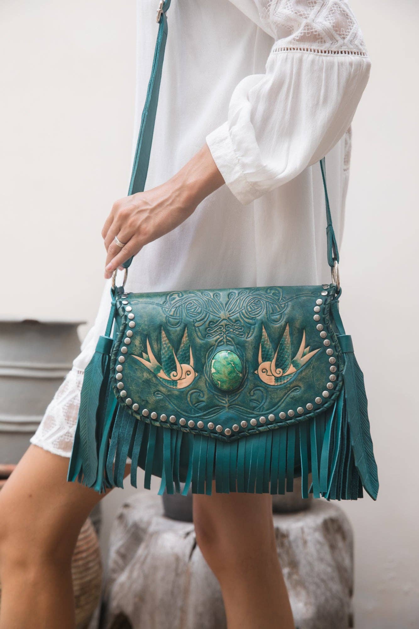 Lost Bird Inca Bag Antique Teal