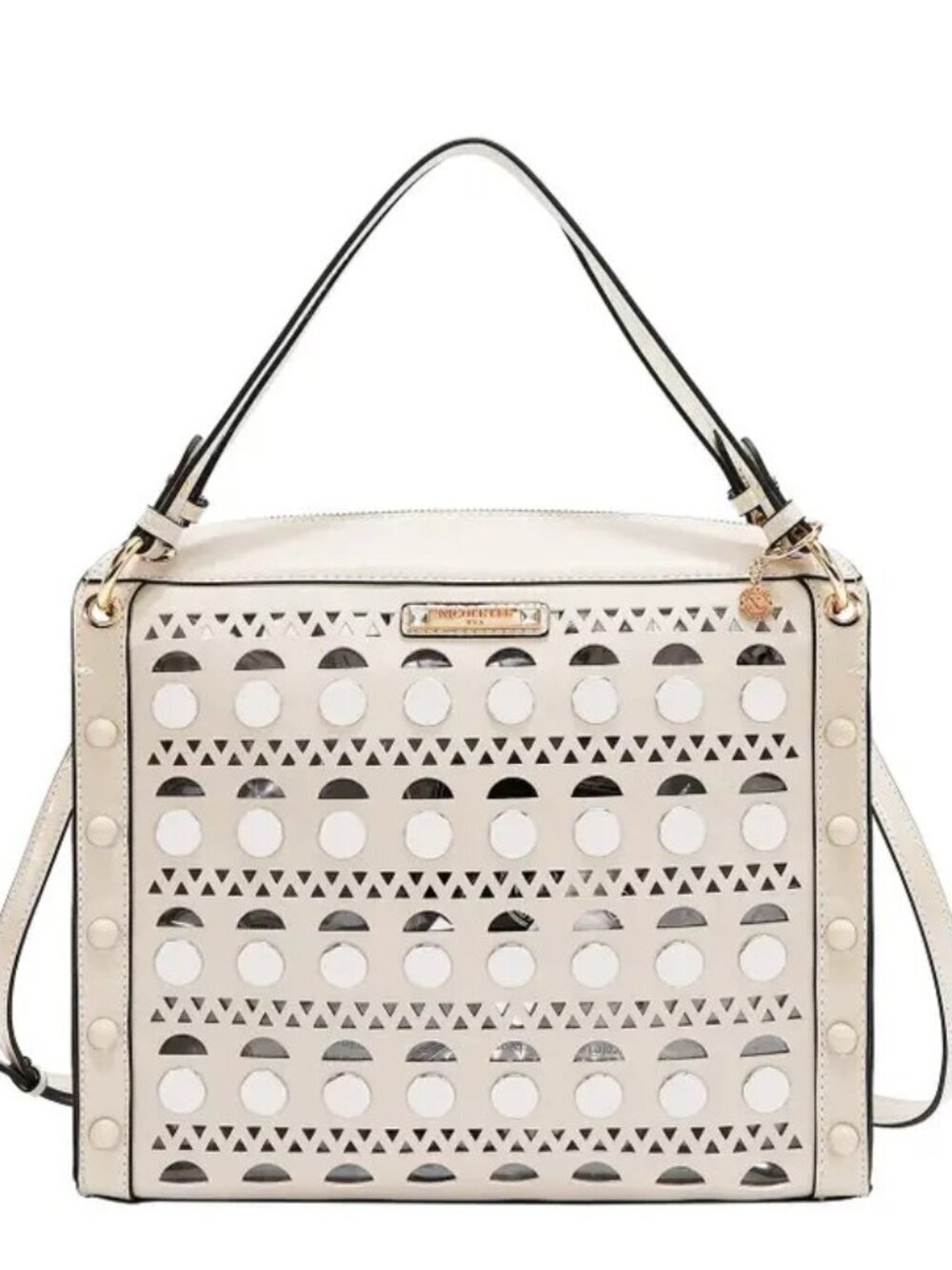 Lavender Silver Pop Stud Satchel Bag