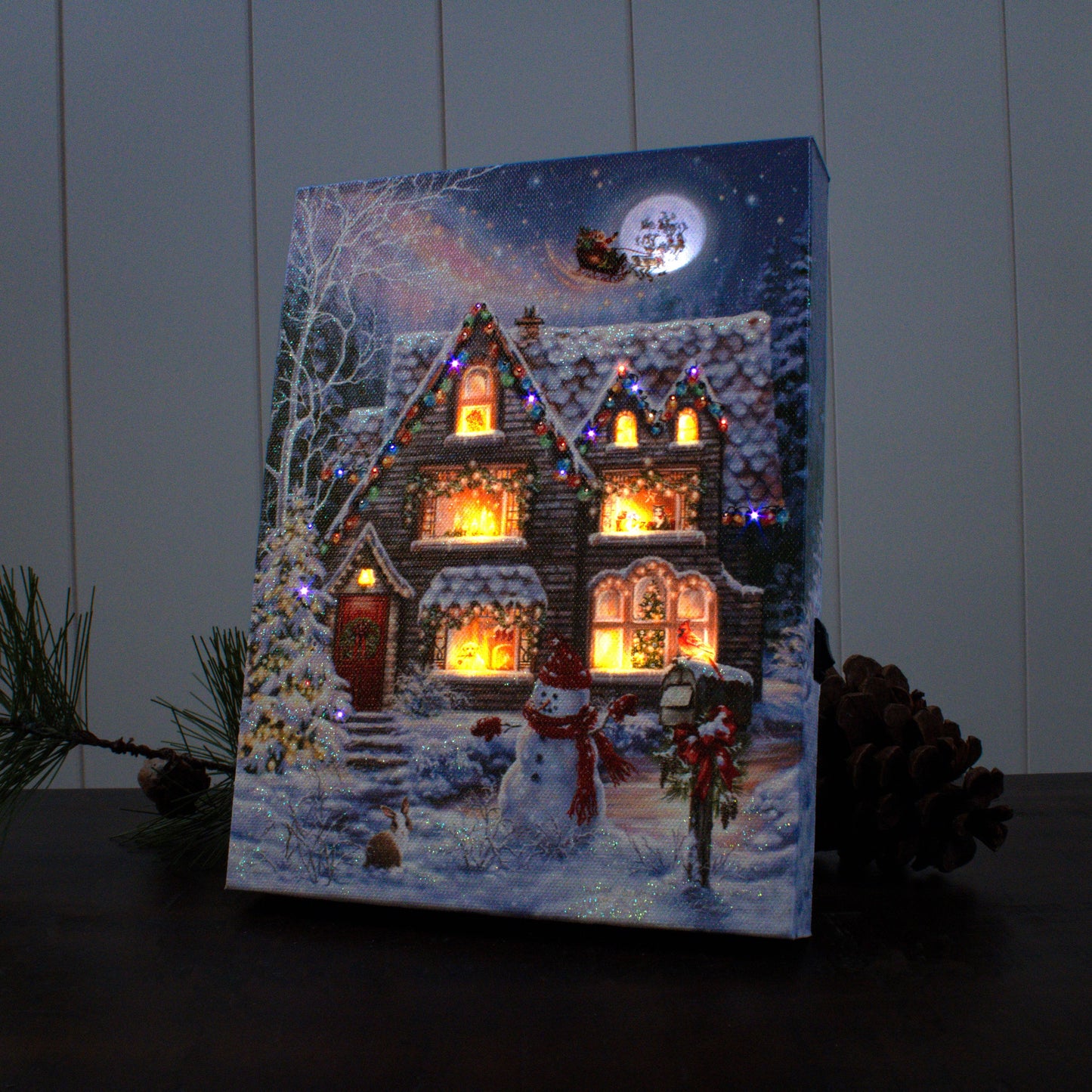 Christmas House 8x6 Lighted Tabletop Canvas