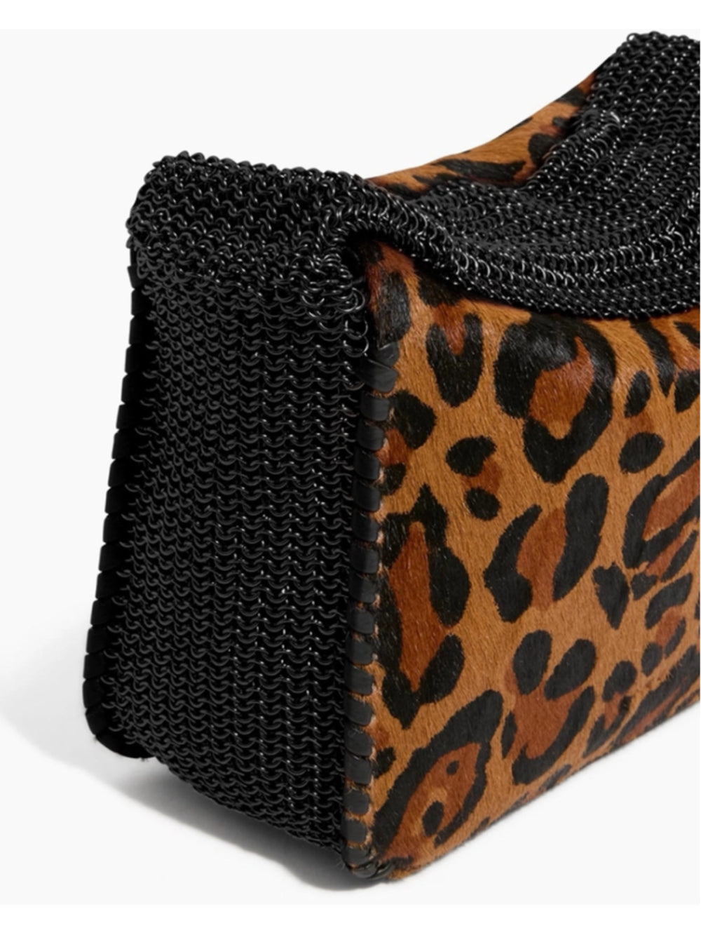 Aimee Kestenberg Chain-Mail Top Handle in Wildcat CalfHair Animal Print Bag