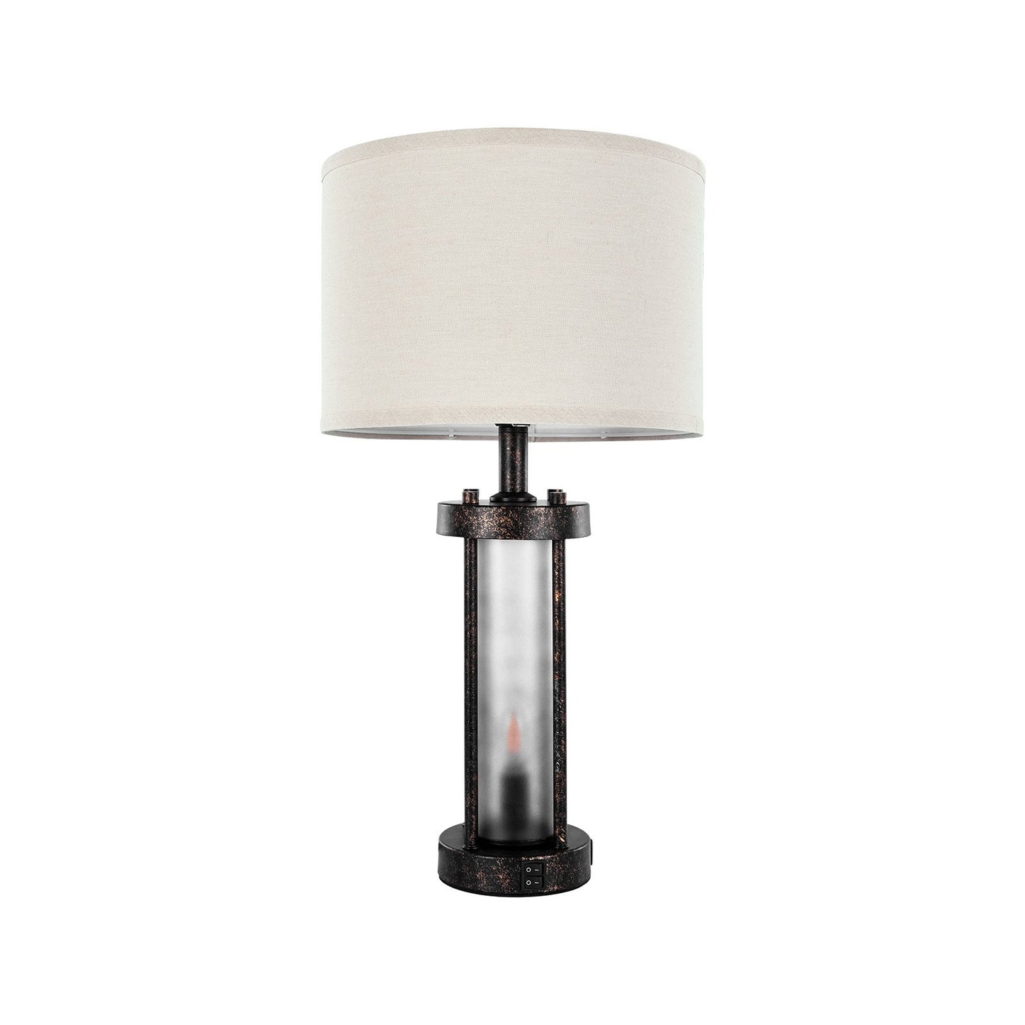 Table Lamps Set Of 2 Farmhouse Bedside Nightstand Lamps With USB Ports,Desk Lamp