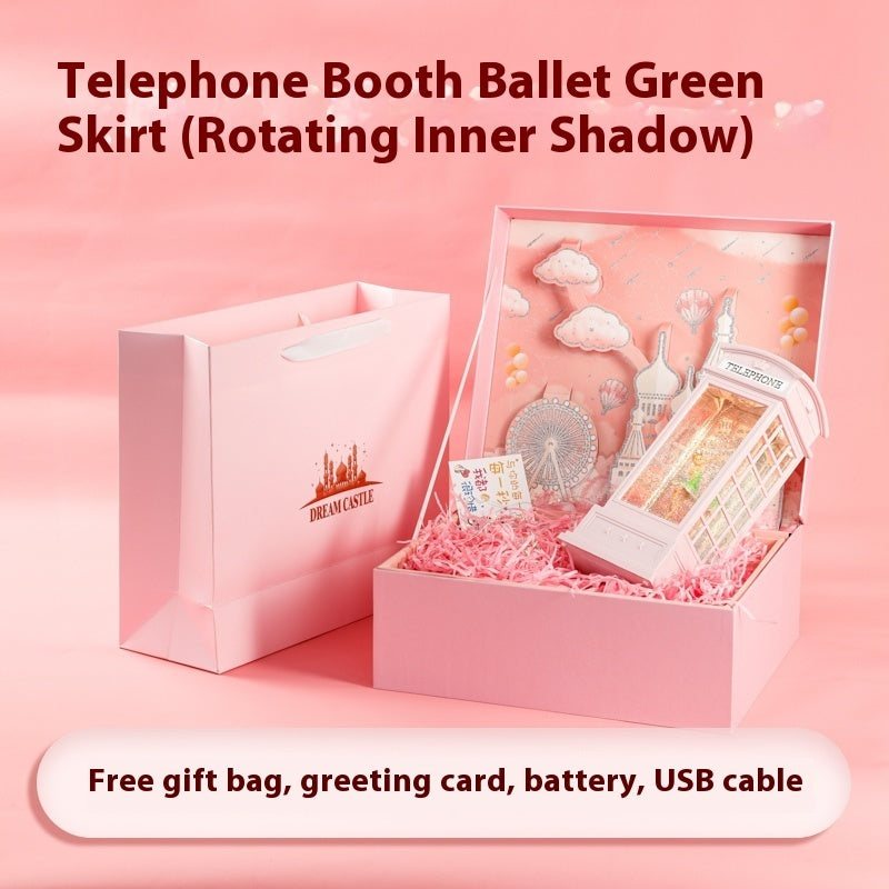 Resin Glass Rotatable Children's Day Music Box Music Box